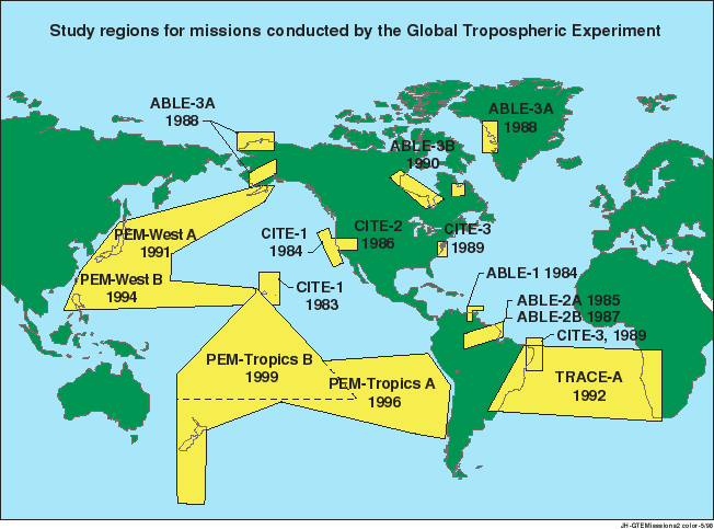 Study Regions for GTE Missions